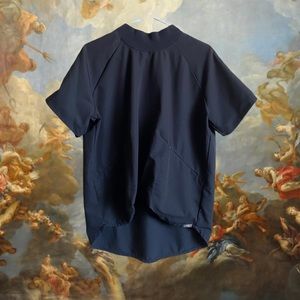 Figs black high neck scrub top